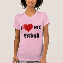 Eu amo (coração) meu cão de Pitbull Camiseta
