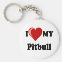 Eu amo (coração) meu cão de Pitbull Chaveiro