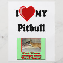 Eu amo (coração) meu cão de Pitbull Modelos De Panfleto