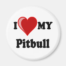 Eu amo (coração) meu cão de Pitbull Imãs De Refrigerador