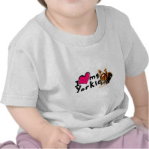 Eu amo (coração) Yorkies T-shirts