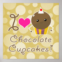 Eu amo cupcakes do chocolate impressão