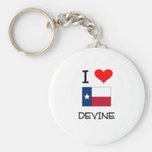 Eu amo Devine Texas Chaveiro