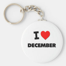 Eu amo dezembro chaveiros