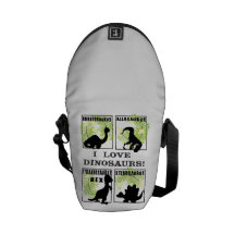 Eu amo dinossauros bolsas mensageiro