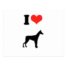 Eu amo Dobermans Cartões Postais