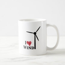 eu amo energias eólicas caneca