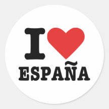 Eu amo España - espanha Adesivo Em Formato Redondo