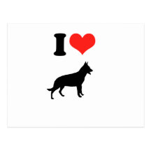 Eu amo german shepherd cartoes postais