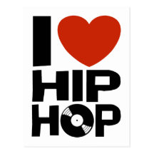 Eu amo Hip Hop Cartoes Postais