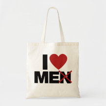Eu amo homens bolsa de lona