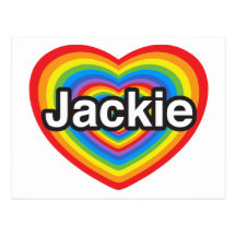 Eu amo Jackie. Eu te amo Jackie. Coração Cartao Postal