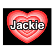 Eu amo Jackie. Eu te amo Jackie. Coração Cartão Postal