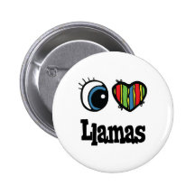 Eu amo lamas (do coração) botons