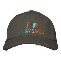 Eu amo meninas irlandesas boné bordado