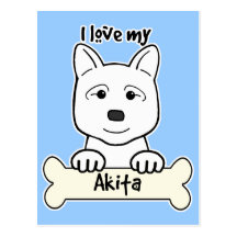 Eu amo meu Akita Cartão Postal