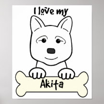 Eu amo meu Akita Posters