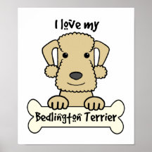 Eu amo meu Bedlington Terrier Posteres