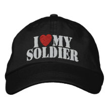 Eu amo meu ✯ bordado soldado do chapéu boné