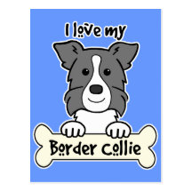 Eu amo meu border collie cartao postal