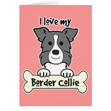 Eu amo meu border collie cartões