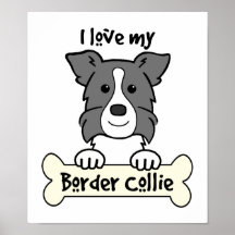 Eu amo meu border collie posters