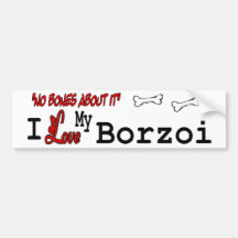 Eu amo meu Borzoi Adesivos