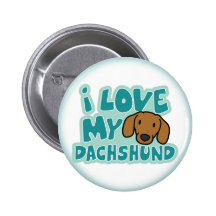 Eu amo meu botão do Dachshund Boton
