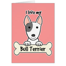 Eu amo meu bull terrier cartao