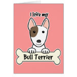 Eu amo meu bull terrier cartoes