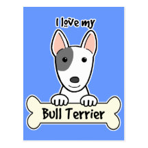 Eu amo meu bull terrier cartões postais