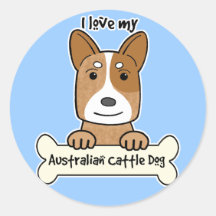 Eu amo meu cão australiano do gado adesivo