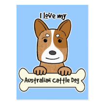 Eu amo meu cão australiano do gado cartões postais