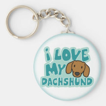 Eu amo meu chaveiro do Dachshund