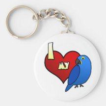 Eu amo meu chaveiro do Macaw do jacinto