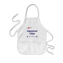 Eu amo meu Chin japonês (o cão masculino) Avental