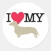 Eu amo meu Dachshund! Adesivo
