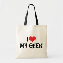 Eu amo meu geek bolsa para compras
