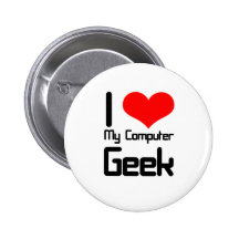 Eu amo meu geek do computador botons
