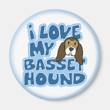 Eu amo meu ímã de Basset Hound Imas De Geladeira
