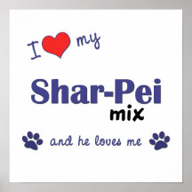 Eu amo meu impressão do poster da mistura de Shar-