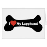 Eu amo meu Lapphund - osso de cão Cartões