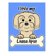 Eu amo meu Lhasa Apso Cartões Postais