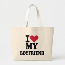 Eu amo meu namorado bolsas de lona