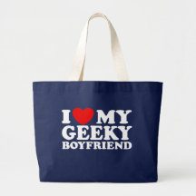 Eu amo meu namorado Geeky Bolsa Para Compra