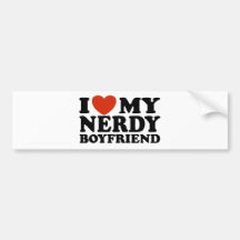 Eu amo meu namorado Nerdy Adesivos