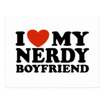 Eu amo meu namorado Nerdy Cartões Postais