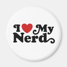 Eu amo meu nerd imã de geladeira