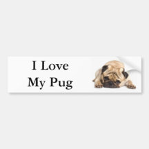 Eu amo meu Pug Adesivo