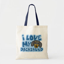 Eu amo meu saco do Dachshund Bolsas Para Compras
